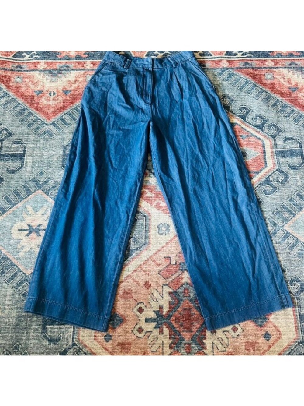 Old Navy Extra High-Rise Wide Leg Adjustable Waist Jeans Womens Size 8 Blue Deni